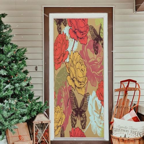 Susiyo Blooming Roses Door Cover Halloween Decoration