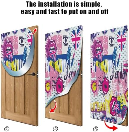 Susiyo Funny Colorful Halloween Door Cover 32x79 in