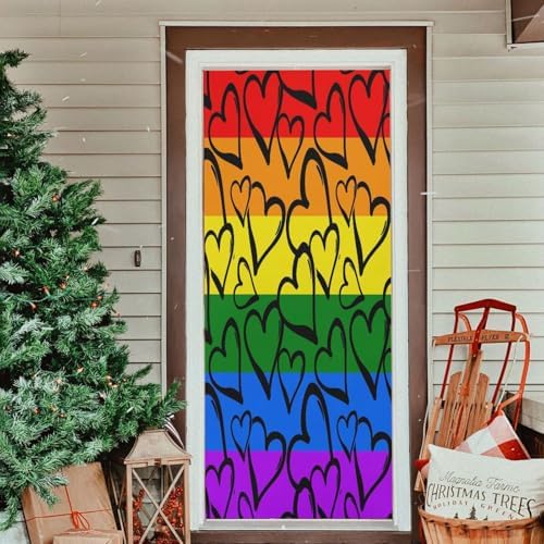 Susiyo Colored Hearts Halloween Door Cover