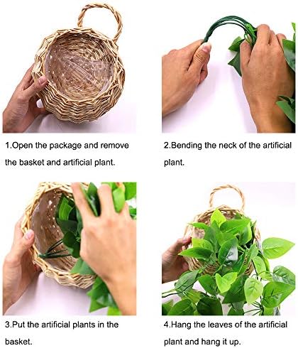 ANZOME Artificial Hanging Ivy Plants 35ft Wall Decor with Basket Included