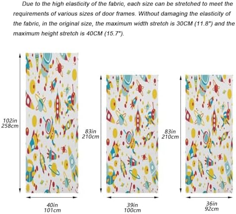 Susiyo Cartoon Spaceship Halloween Door Cover Stretch Fabric 32x79 in