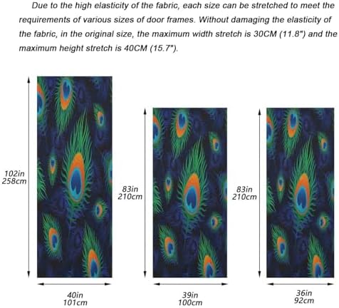 Susiyo Colorful Peacock Door Cover Halloween Decoration 32x79 in