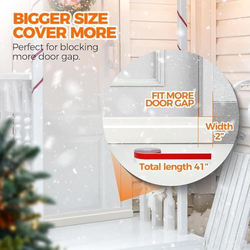 2PCs Silicone Door Draft Stoppers 39 Inch Weather Stripping 1