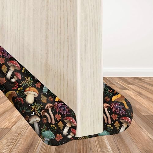 Adjustable 36 Inches Door Draft Stopper - Mushroom Black