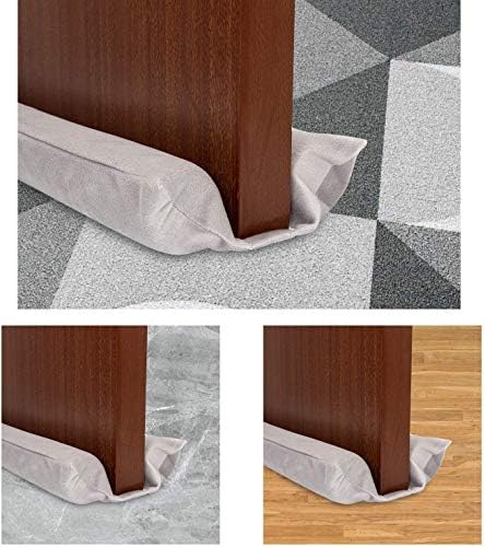 Adjustable Door Draft Stopper 36 Inch Light Grey Under Door Seal Blocker