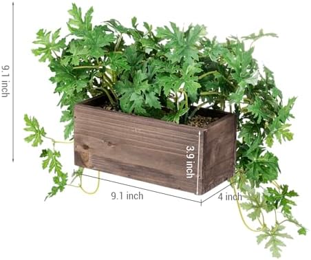 MyGift Artificial Plant with Solid Wood Planter