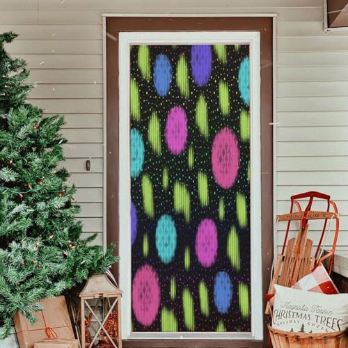 Susiyo Colorful Abstract Halloween Door Cover Stretch Fabric 32x79 in