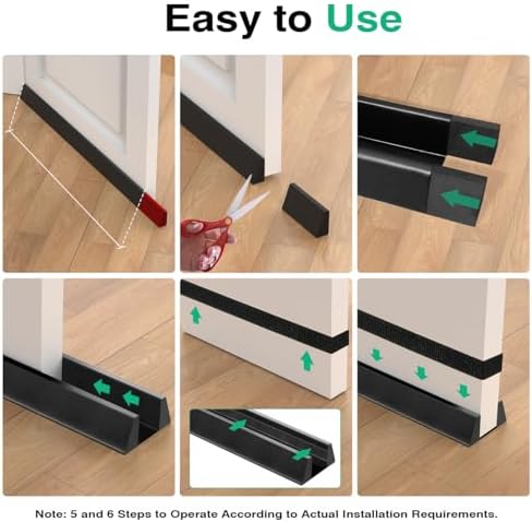 Lewondr 36 Inch Door Draft Stopper Black