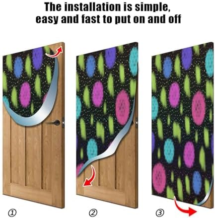 Susiyo Colorful Abstract Halloween Door Cover Stretch Fabric 32x79 in