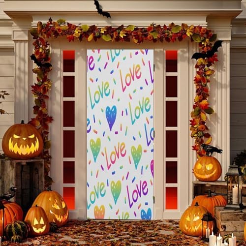 Susiyo Abstract Rainbow Halloween Door Cover 1