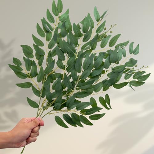 12Pcs Artificial Italian Ruscus Greenery Stems 23 Silk Fake Hanging Plants for Wedding Arch and Home Decor