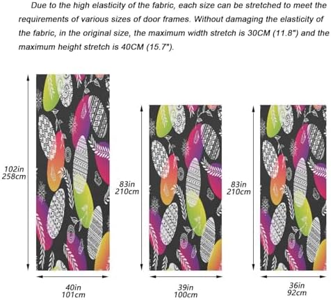 Susiyo Stretch Fabric Christmas Door Cover Decor 32x79 in