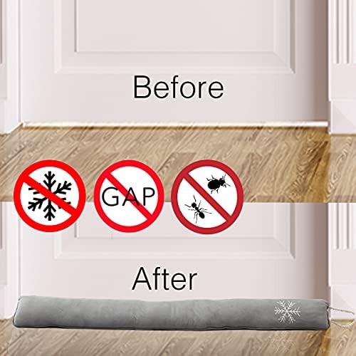 Simply Genius Cold Weather Door Snake Draft Stopper - Gray 36 Inch
