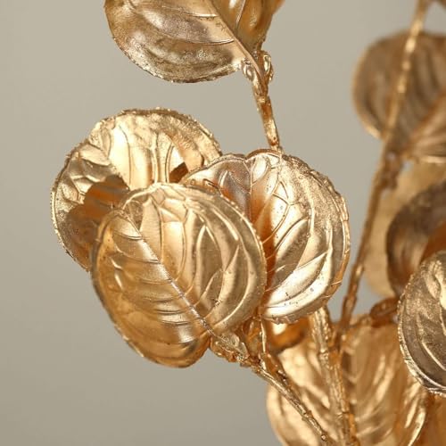 Efavormart 2 Pack 27 Inch Metallic Gold Artificial Eucalyptus Leaf Branches