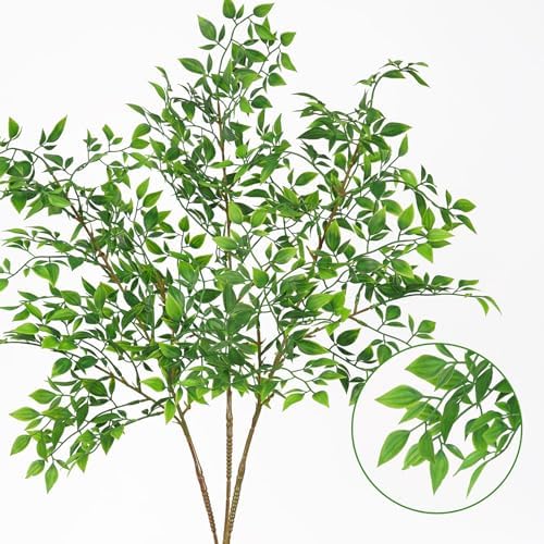 Srifoliage Artificial Plants 3PCS 31 Inch Faux Greenery Stems for Vase Decor Home Office Garden Decor