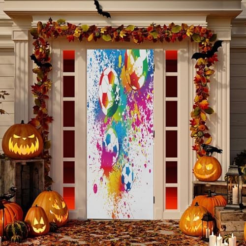 Susiyo Colorful Football Halloween Door Cover