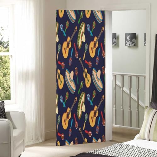 Susiyo Vector Guitar Halloween Door Cover Stretch Fabric Decor