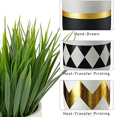 Hollyone Artificial Plants Indoor Decor Fake Grass Potted Plants