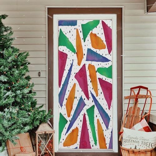 Susiyo Bright Watercolor Triangles Halloween Door Cover