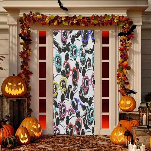 Susiyo Watercolor Cute Panda Halloween Door Cover