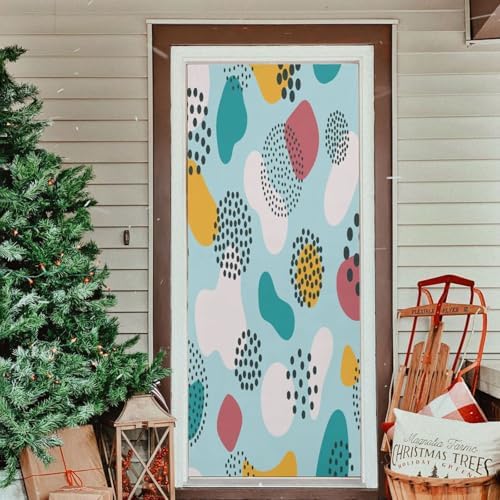 Susiyo Blue Abstract Halloween Door Cover 32x79 in