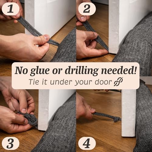 Praknu Draft Stopper for Window Sill 47 Inches Gray