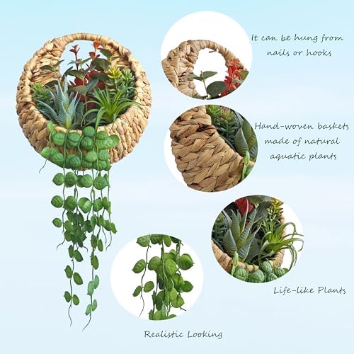 JoyEvy 22 Inch Artificial Hanging Plants Wall Decor