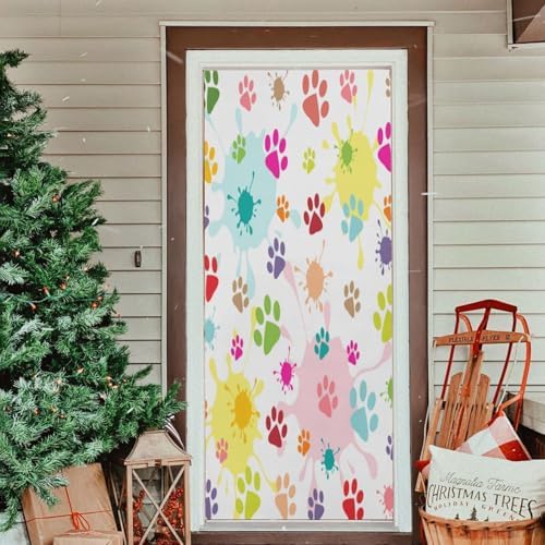 Susiyo Paw Prints Blots Halloween Door Cover 32x79 in