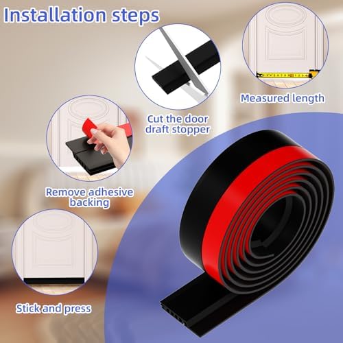 Door Draft Stopper with Adjustable Fit and Heavy Duty Seal