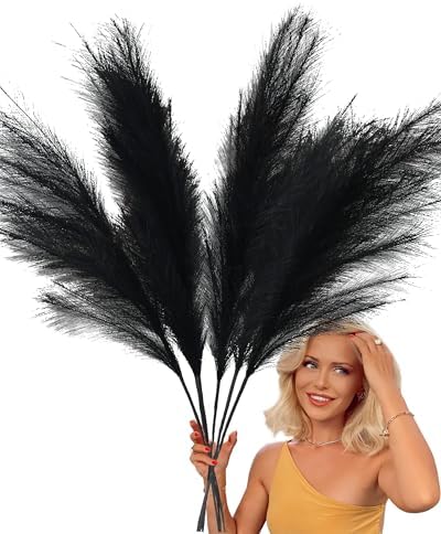LifeJournal 43 Inch Black Pampas Grass Decor 3-Pcs