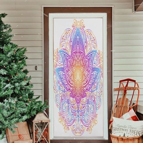 Susiyo Purple Lotus Halloween Door Cover 32x79 in