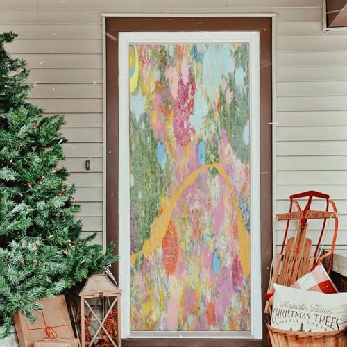 Susiyo Abstract Oil Paint Texture Halloween Door Cover 32x79 in