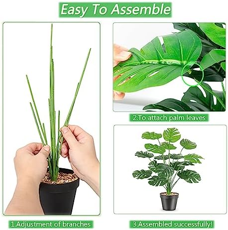 SOMYTING Set of 2 Artificial Tropical Plants in Pots
