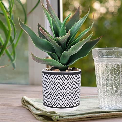 Winlyn Set of 3 Assorted Faux Plants in Geometric Pots