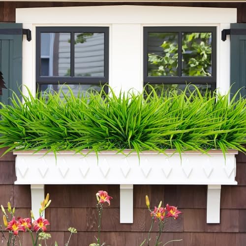 Uieke 6 Bundle UV Resistant Artificial Grass Plants for Home Garden