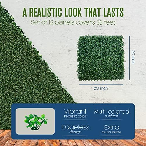 Houseables Artificial Grass Wall 20x20 12 Pack