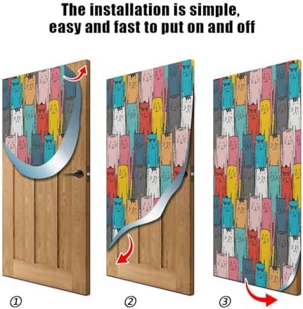 Susiyo Cartoon Cats Halloween Door Cover Stretch Fabric
