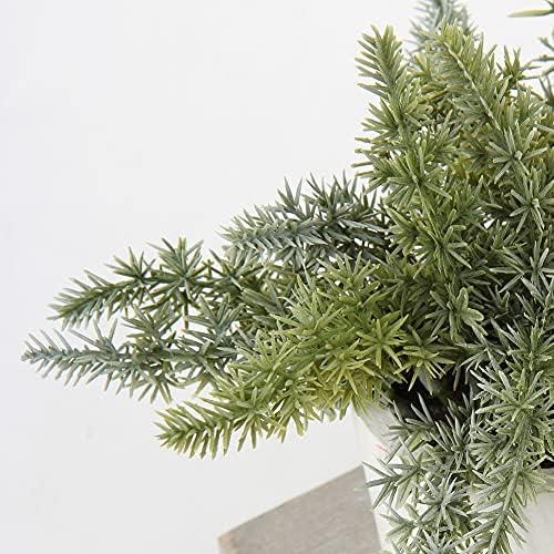 3 Pack Mini Potted Fake Plants Artificial Eucalyptus Rosemary with Wooden Tray Dusty Green Home Decor