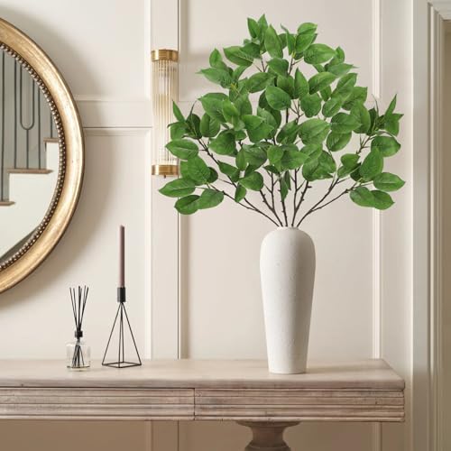 Artificial Camellia Leaf Stems 3PCS for Vase Decor