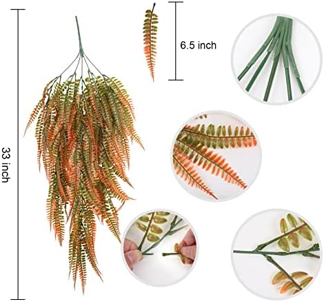 RECUTMS 4Pcs Fake Boston Fern Hanging Plants