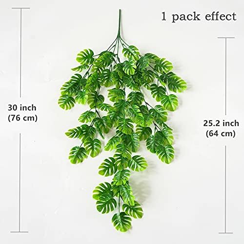 PASYOU Artificial Hanging Plants Fake Monstera Vines for Home Decor