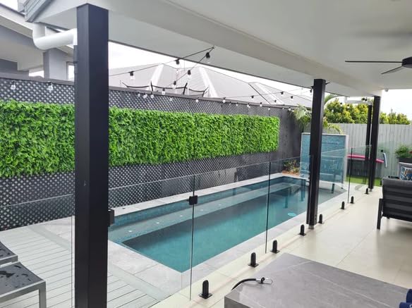 Lush Fern Artificial Green Grass Wall Panels for Interior Decor