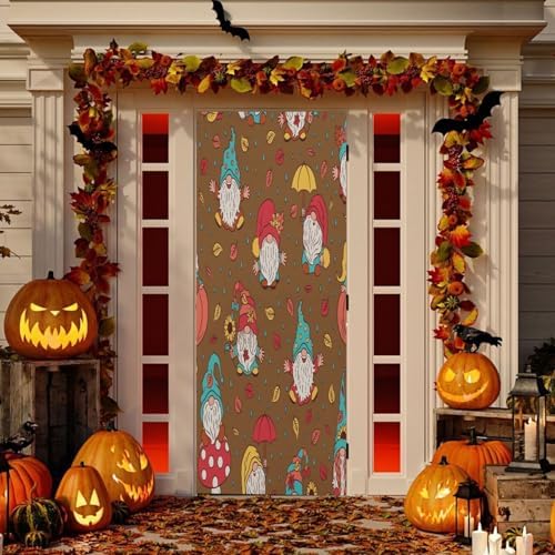 Susiyo Cute Gnomes Fall Halloween Door Cover