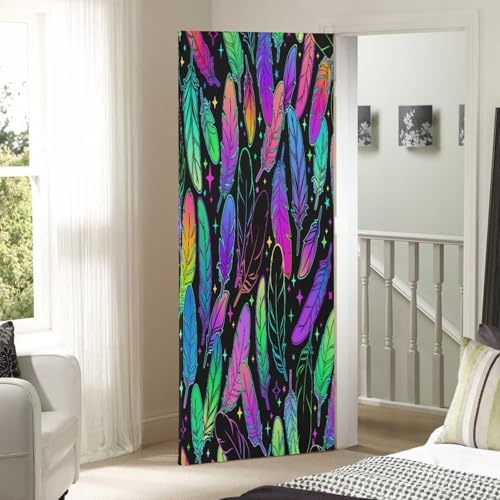 Susiyo Multicolored Bird Feather Halloween Door Cover