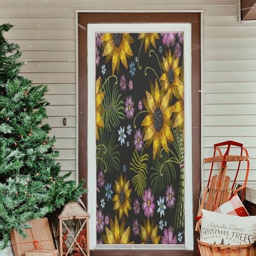 Susiyo Christmas Door Cover Decor 32x79 in
