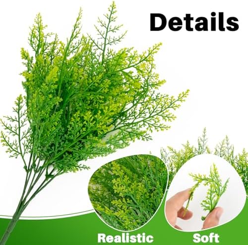 6PCS Outdoor Faux Plants - Artificial Ferns Decorations