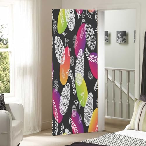 Susiyo Stretch Fabric Christmas Door Cover Decor 32x79 in