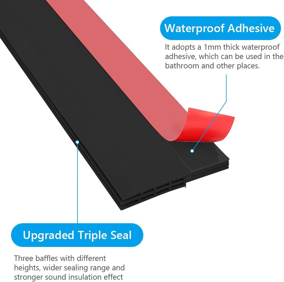 Energy Saving Door Draft Stopper Anti-Collision Seal Black