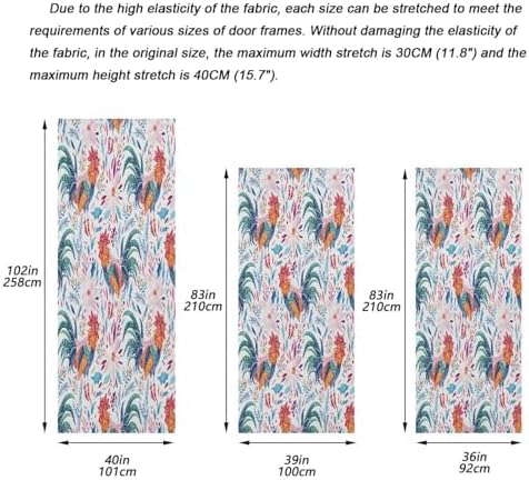 Susiyo Festive Rooster Door Cover for Halloween Stretch Fabric Door Decoration 32x79 in