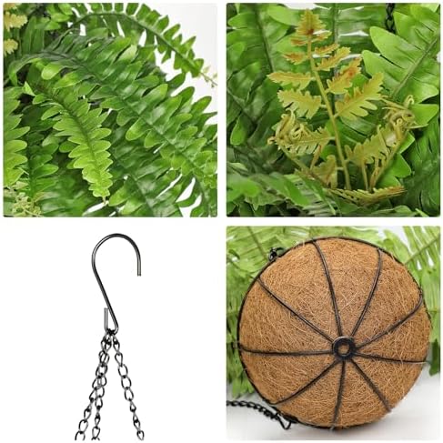 GnFlus Fake Hanging Plants Large Boston Fern Artificial Plants Outdoor Decor